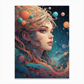 Girl With Bubbles Canvas Print