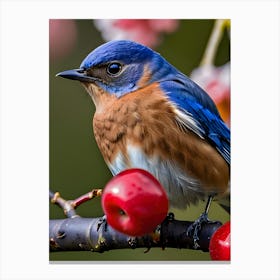 Eastern Bluebird-Reimagined 36 Canvas Print