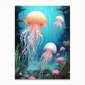 Turritopsis Dohrnii Importal Jellyfish Illustration 4 Canvas Print