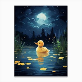 Animated Duckling At Night 3 Canvas Print