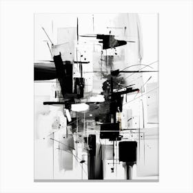 Curiosity Abstract Black And White 3 Canvas Print
