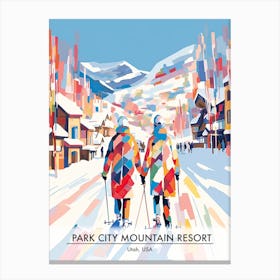 Park City Mountain Resort   Utah Usa, Ski Resort Poster Illustration 1 Canvas Print