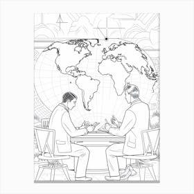 Line Art Inspired By The Creation Of The World And Other Business 3 Canvas Print