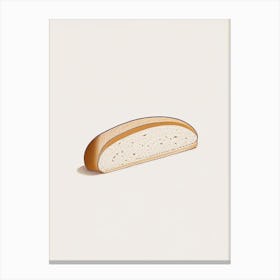 Biscotti Bakery Product Minimalist Line Drawing Canvas Print