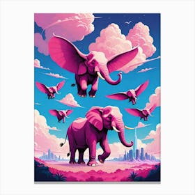 Pink Elephants Canvas Print