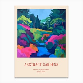 Colourful Gardens Portland Japanese Garden Usa 1 Red Poster Canvas Print