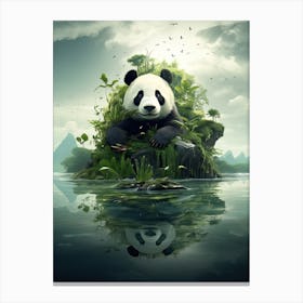 Panda Art In Surrealism Style 4 Canvas Print