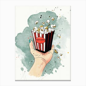 Popcorn In Hand Canvas Print