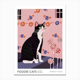 Foodie Cats Co Cat And Candy 5 Canvas Print