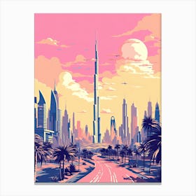 Dubai In Risograph Style 3 Canvas Print