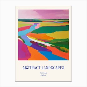 Colourful Abstract The Broads England 3 Poster Blue Canvas Print