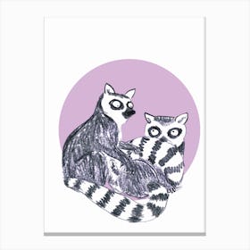 Lemur Cuddle Canvas Print