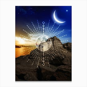 Moon And The Stars - Mystic Moon poster #3 Canvas Print