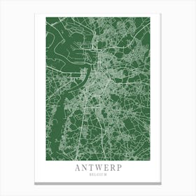Antwerp City Map Canvas Print