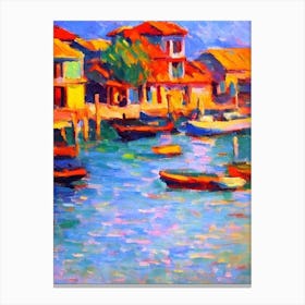Port Of Papeete French Polynesia Brushwork Painting harbour Canvas Print