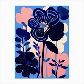 Blue Flower Illustration Amaryllis 2 Canvas Print