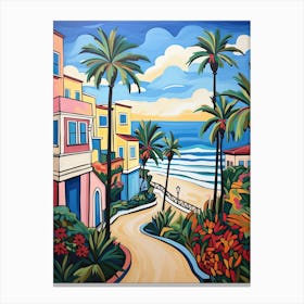 Huntington Beach, California, Matisse And Rousseau Style 2 Canvas Print
