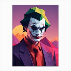 Joker Portrait Low Poly Geometric (13) Canvas Print
