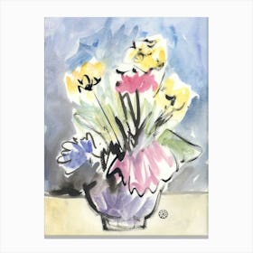 Watercolor Flowers 2 Canvas Print