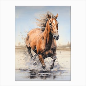 A Horse Painting In The Style Of Wet On Wet Technique3 Canvas Print