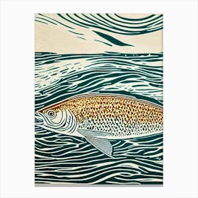 Tilefish II Linocut Canvas Print