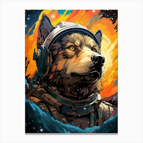 Wolf In Space Canvas Print