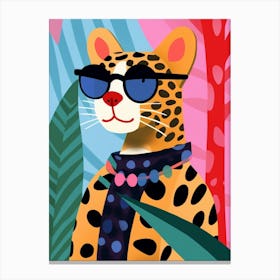 Little Jaguar 1 Wearing Sunglasses Canvas Print