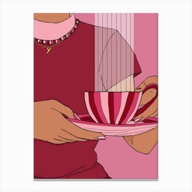 holding a Cup Of Tea Canvas Print