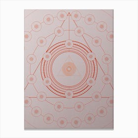 Geometric Abstract Glyph Circle Array in Tomato Red n.0053 Canvas Print