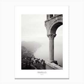 Poster Of Ravello, Italy, Black And White Photo 3 Canvas Print