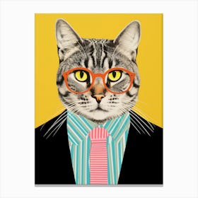 Cat In A Suit Canvas Print