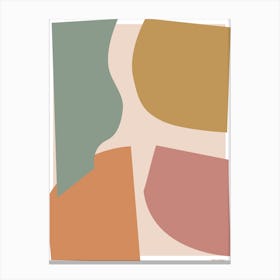 Collage Sage Green Brown Beige Neutral Graphic Abstract Canvas Print