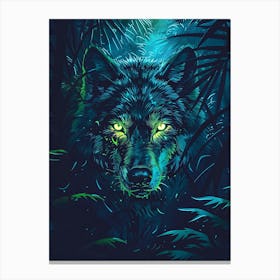 Wolf In The Jungle 13 Canvas Print