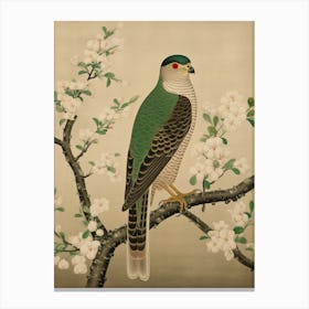 Ohara Koson Inspired Bird Painting Eurasian Sparrowhawk 4 Canvas Print