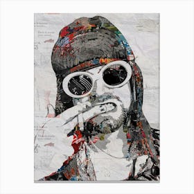 Kurt Cobain Nirvana Collage Print Canvas Print