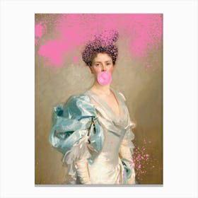 Lady Blowing Bubbles 2 Canvas Print