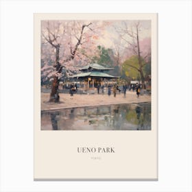 Ueno Park Tokyo 3 Vintage Cezanne Inspired Poster Canvas Print