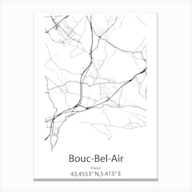 Bouc Bel Air,France Minimalist Map Canvas Print