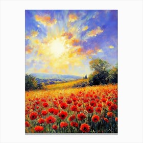 Flowers Field Red Poppies Paintings Monet Painting Claude Impressionism Paint Landscape Canvas Print