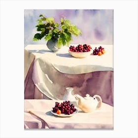 Boysenberry 1 Italian Watercolour fruit Canvas Print