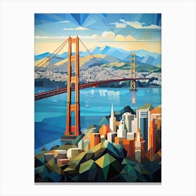 San Francisco, Usa, Geometric Illustration 1 Canvas Print