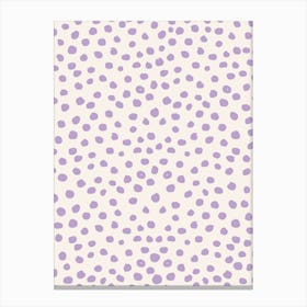 Animal Print Brushstroke, Purple Polka Dots Canvas Print