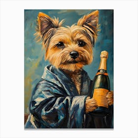 Dog In Bathrobe 9 Canvas Print