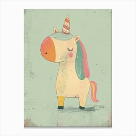 Pastel Storybook Style Unicorn 1 Canvas Print