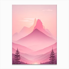 Misty Mountains Vertical Background In Pink Tone 35 Canvas Print