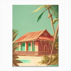 Little Cayman Cayman Islands Vintage Sketch Tropical Destination Canvas Print