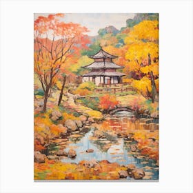 Autumn Gardens Painting Ryoan Ji Garden Japan 2 Canvas Print