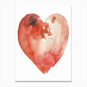 Heart Watercolor Painting Canvas Print