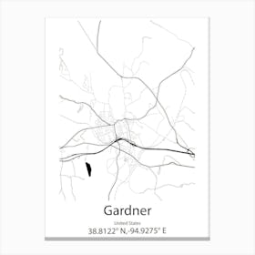 Gardner,United States Minimalist Map Canvas Print