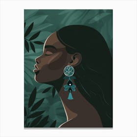 Black Woman With Earrings 2 Canvas Print